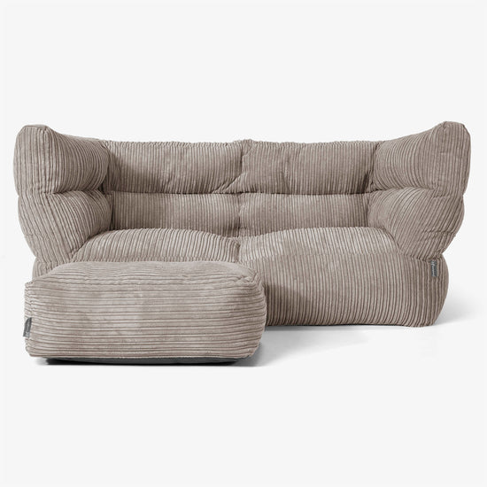 Albert 2-seter Saccosekk Sofa 2.0 - Kordfløyel Duegrå 02