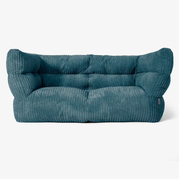 Albert 2-seter Saccosekk Sofa 2.0 - Kordfløyel Mørketurkis 01