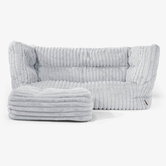 Albert 2-seter Saccosekk Sofa 2.0 - Ultrabehagelig Kord Andeggblå 02
