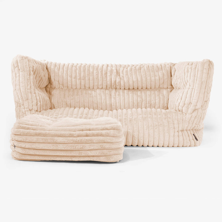 Albert 2-seter Saccosekk Sofa 2.0 - Ultrabehagelig Kord Fersken 02