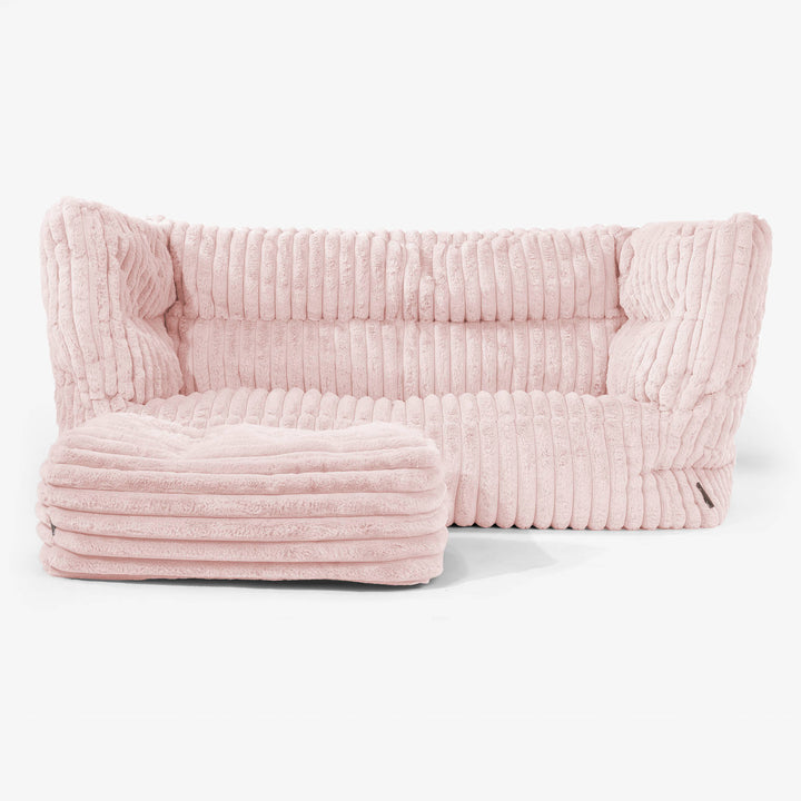 Albert 2-seter Saccosekk Sofa 2.0 - Ultrabehagelig Kord Støvete Rosa 02