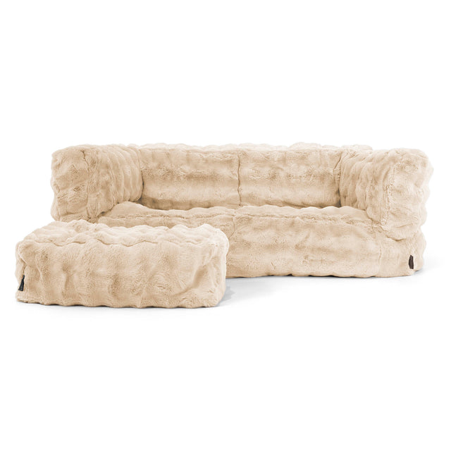 Albert 2-seter Saccosekk Sofa - Falsk Pels Boble Krem 02