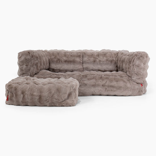 Albert 2-seter Saccosekk Sofa - Falsk Pels Boble Mink 02