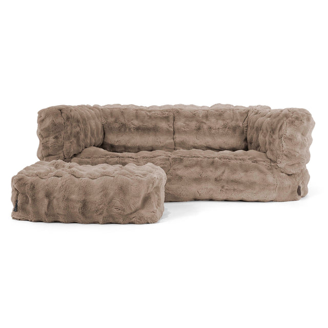 Albert 2-seter Saccosekk Sofa - Falsk Pels Boble Mink 02