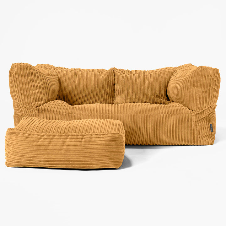 Albert 2-seter Saccosekk Sofa - Kordfløyel Gylden Honning 02