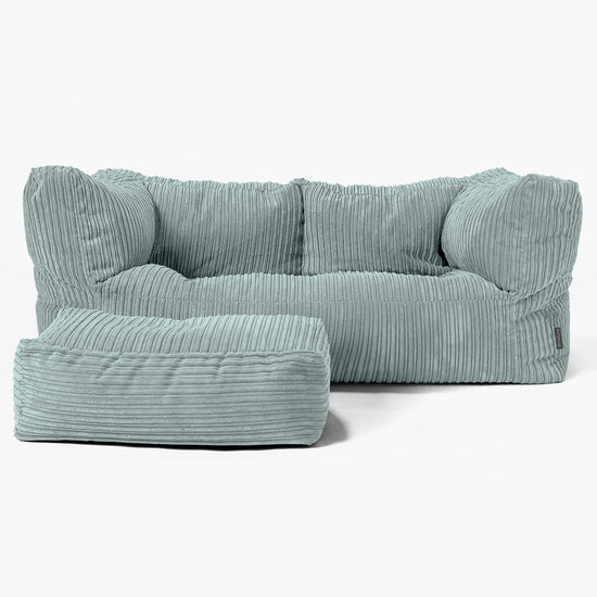 Albert 2-seter Saccosekk Sofa - Kordfløyel Mintgrønn 02