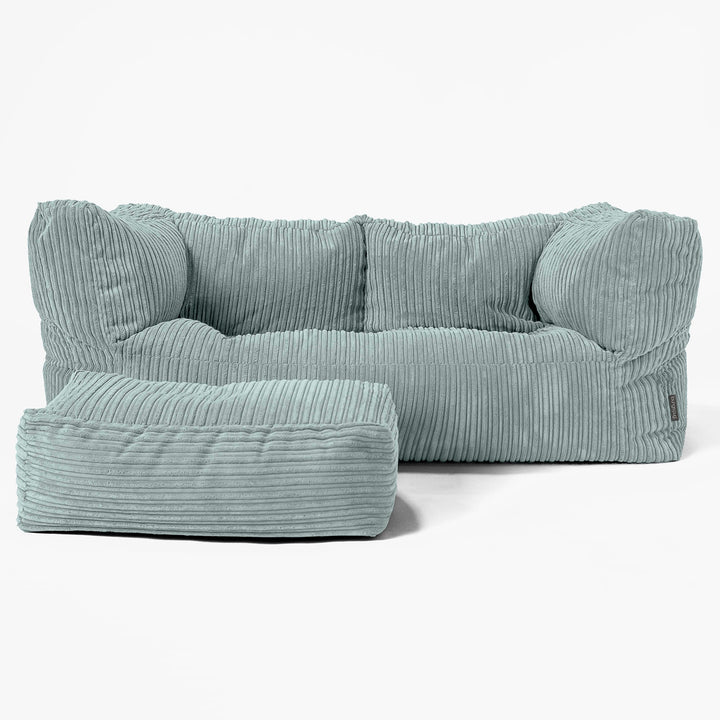 Albert 2-seter Saccosekk Sofa - Kordfløyel Mintgrønn 02