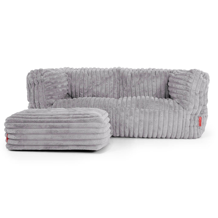 Albert 2-seter Saccosekk Sofa - Ultrabehagelig Kord Grå 02