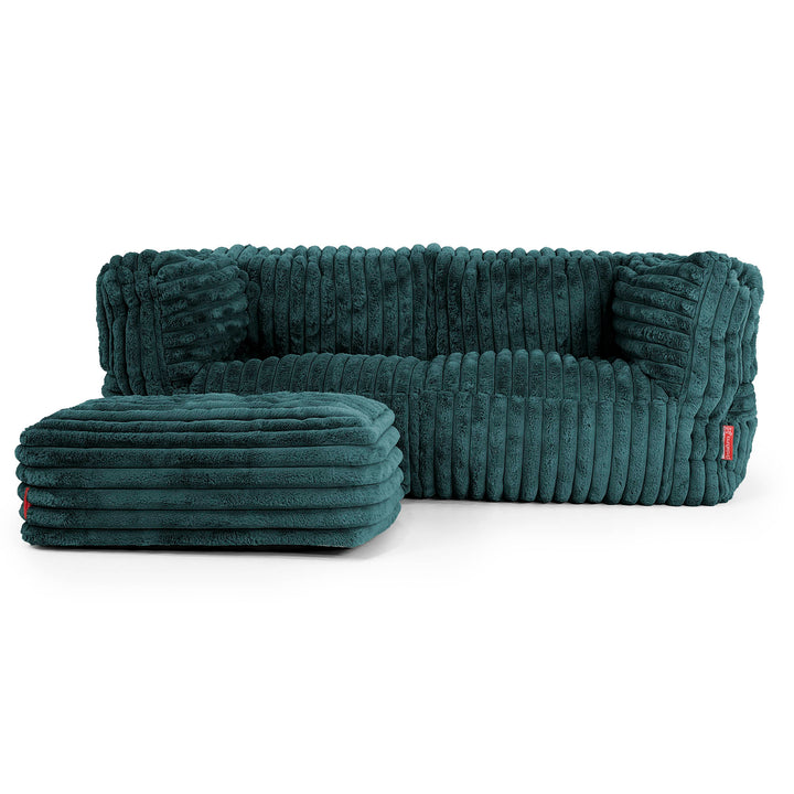 Albert 2-seter Saccosekk Sofa - Ultrabehagelig Kord Mørketurkis 02