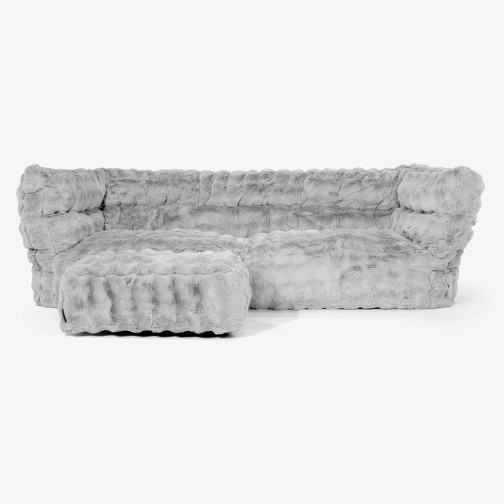 Albert 3-seter Saccosekk Sofa 2.0 - Falsk Pels Boble Grå 02