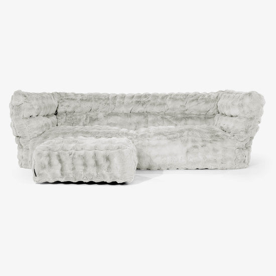 Albert 3-seter Saccosekk Sofa 2.0 - Falsk Pels Boble Salviegrønn 02