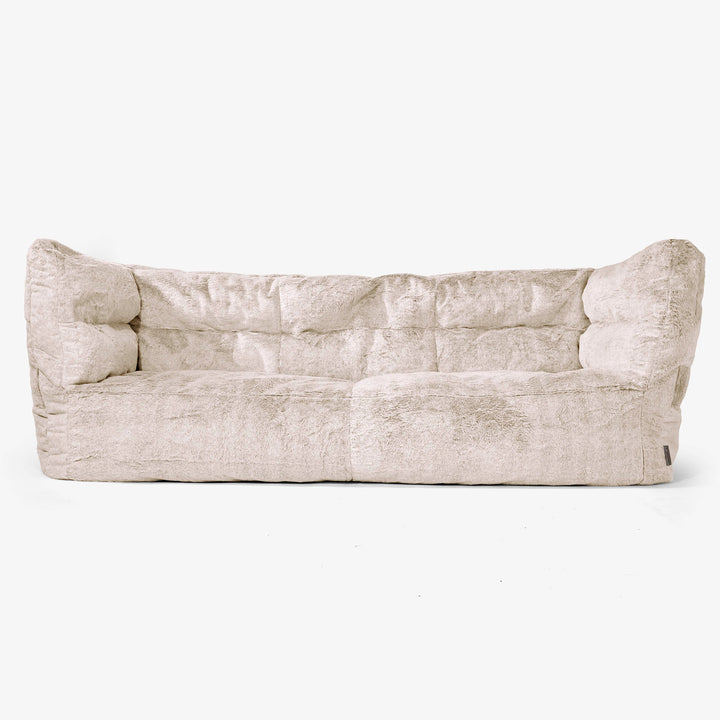Albert 3-seter Saccosekk Sofa 2.0 - Kanin-fuskepels Gyllenbrun 01