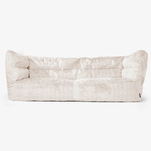 Albert 3-seter Saccosekk Sofa 2.0 - Kanin-fuskepels Hvit
