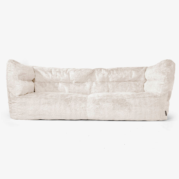 Albert 3-seter Saccosekk Sofa 2.0 - Kanin-fuskepels Hvit 01
