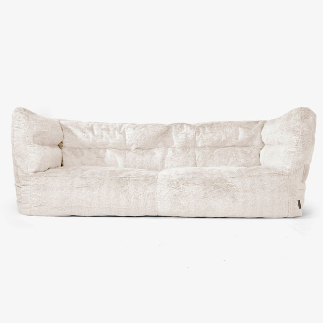 Albert 3-seter Saccosekk Sofa 2.0 - Kanin-fuskepels Hvit 01