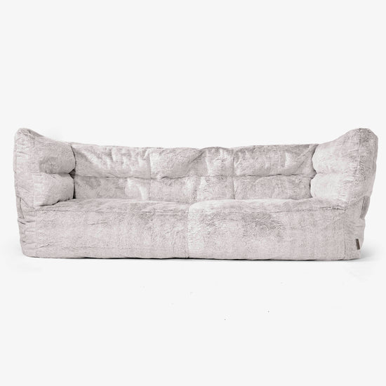Albert 3-seter Saccosekk Sofa 2.0 - Kanin-fuskepels Lysegrå 01