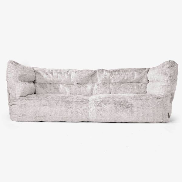 Albert 3-seter Saccosekk Sofa 2.0 - Kanin-fuskepels Lysegrå 01