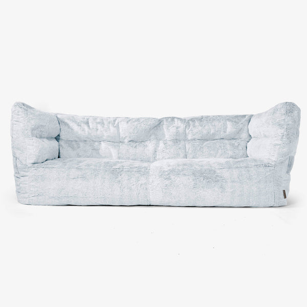 Albert 3-seter Saccosekk Sofa 2.0 - Kanin-fuskepels Støvete Blå 01