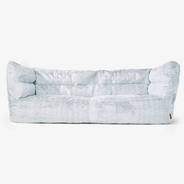 Albert 3-seter Saccosekk Sofa 2.0 - Kanin-fuskepels Støvete Blå 01