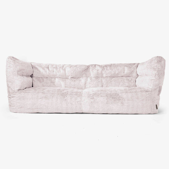 Albert 3-seter Saccosekk Sofa 2.0 - Kanin-fuskepels Støvete Rosa 01