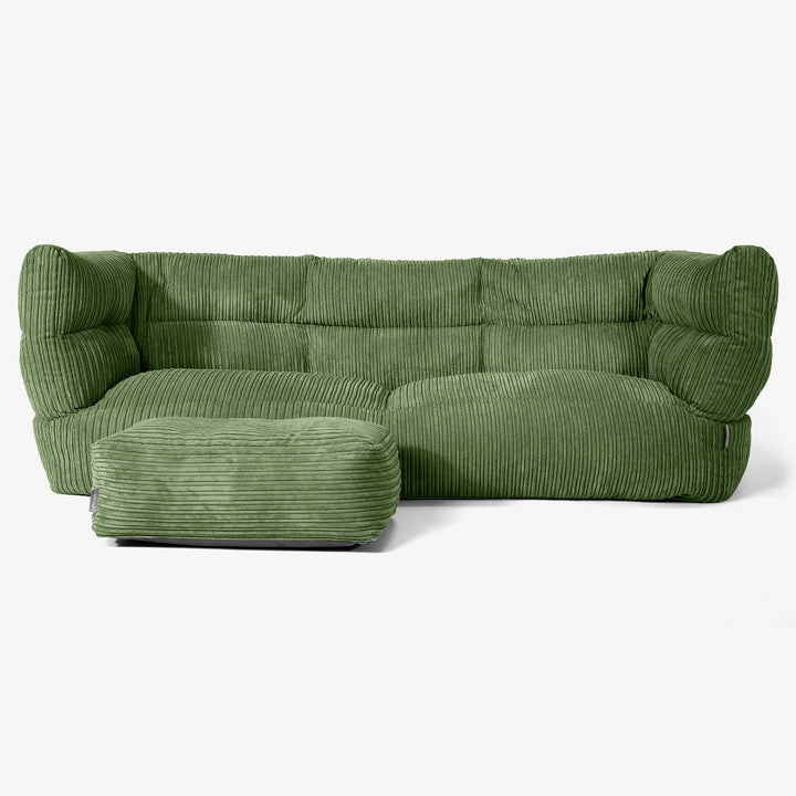 Albert 3-seter Saccosekk Sofa 2.0 - Kordfløyel Skoggrønn 02