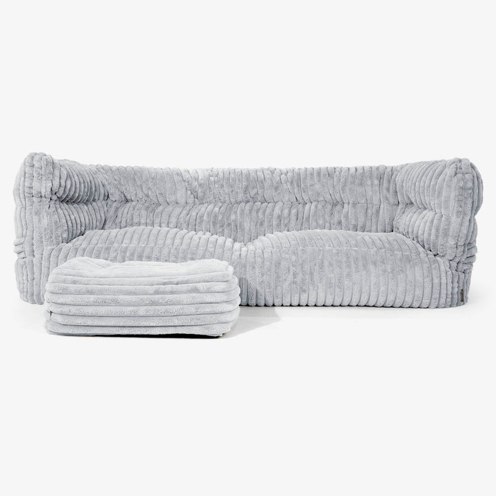 Albert 3-seter Saccosekk Sofa 2.0 - Ultrabehagelig Kord Andeggblå 02