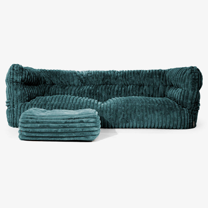 Albert 3-seter Saccosekk Sofa 2.0 - Ultrabehagelig Kord Mørketurkis 02