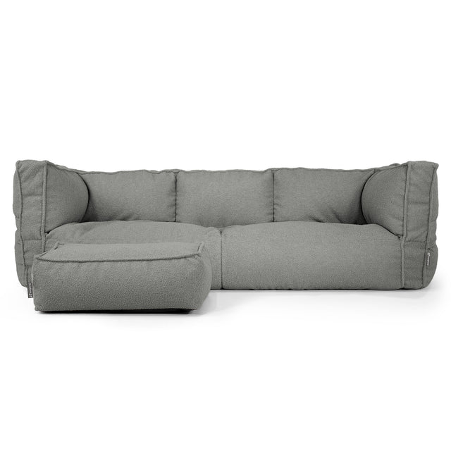 Albert 3-seter Saccosekk Sofa - Bouclé Grå