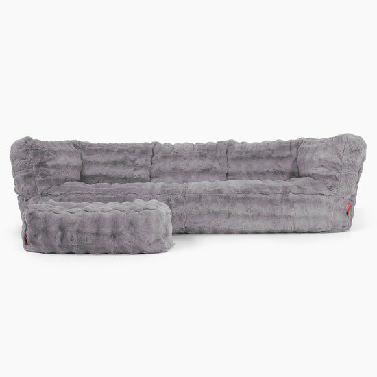 Albert 3-seter Saccosekk Sofa - Falsk Pels Boble Grå 02