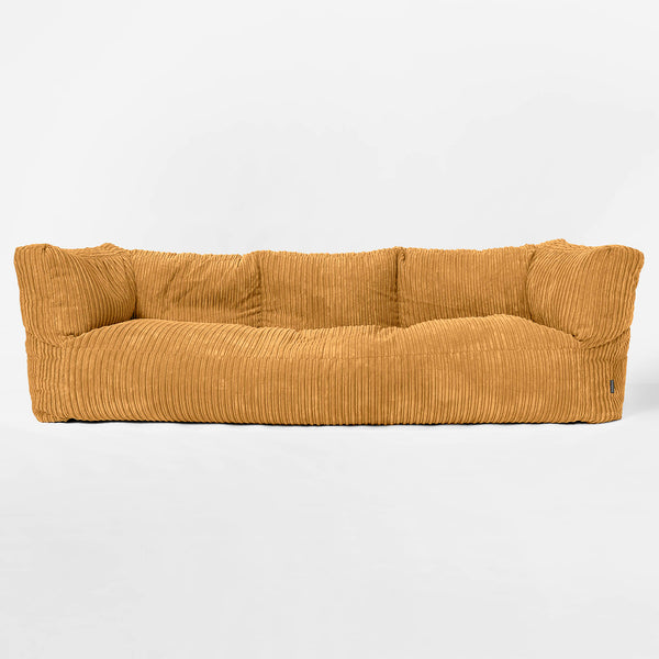 Albert 3-seter Saccosekk Sofa - Kordfløyel Gylden Honning 01
