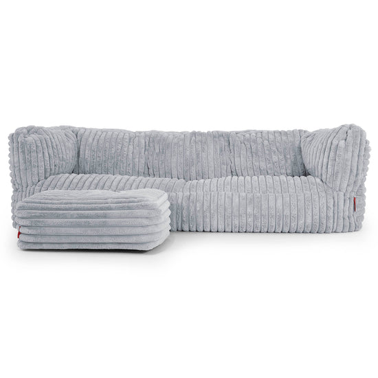 Albert 3-seter Saccosekk Sofa - Ultrabehagelig Kord Andeggblå 02