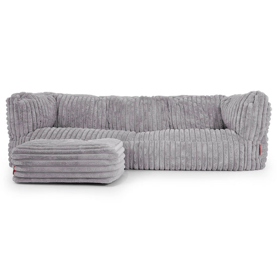 Albert 3-seter Saccosekk Sofa - Ultrabehagelig Kord Grå 02