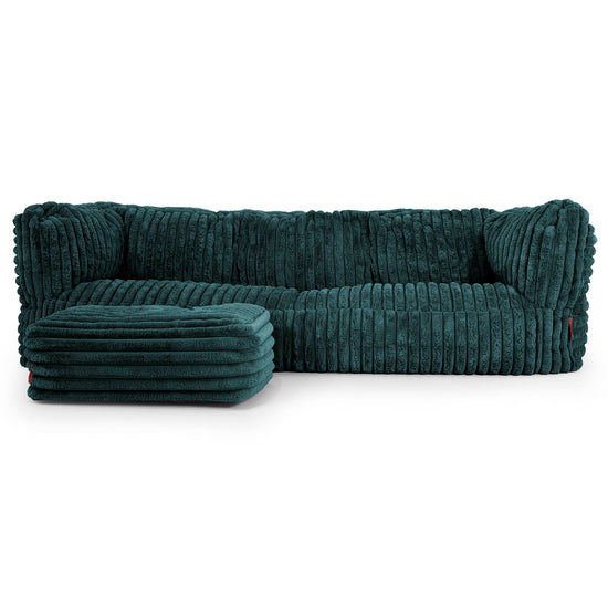 Albert 3-seter Saccosekk Sofa - Ultrabehagelig Kord Mørketurkis 02