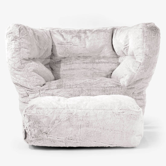 Albert Saccosekk Lenestol 2.0 - Kanin-fuskepels Lysegrå 02