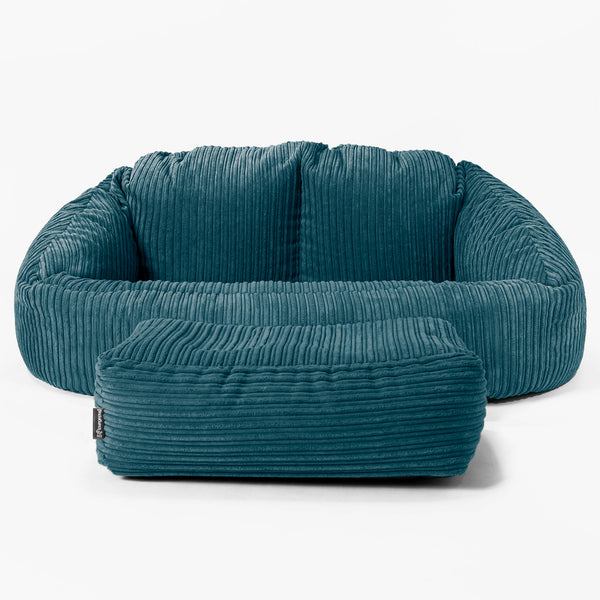 Bubble Sofa-saccosekk - Kordfløyel Mørketurkis 01