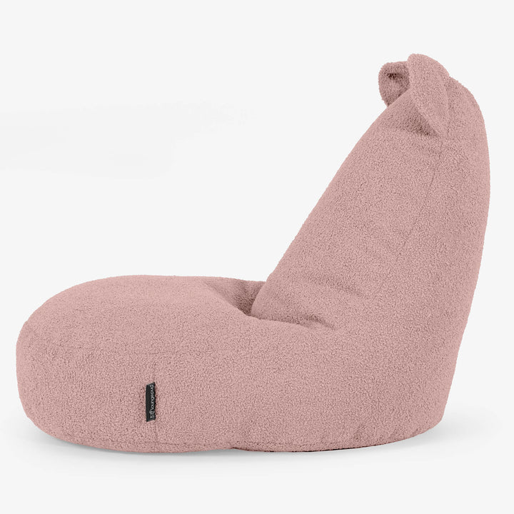 Dyreformet Saccosekk for Barn Bjørn 2-6 år - Bouclé Rosa 02