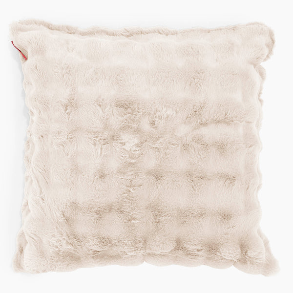 Ekstra Stor Putetrekk 70 x 70cm - Falsk Pels Boble Krem 01