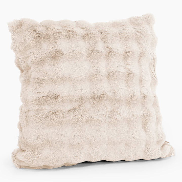 Ekstra Stor Putetrekk 70 x 70cm - Falsk Pels Boble Krem 02