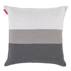 Ekstra Stor Putetrekk 70 x 70cm - Strikket Fargeblokk Grå