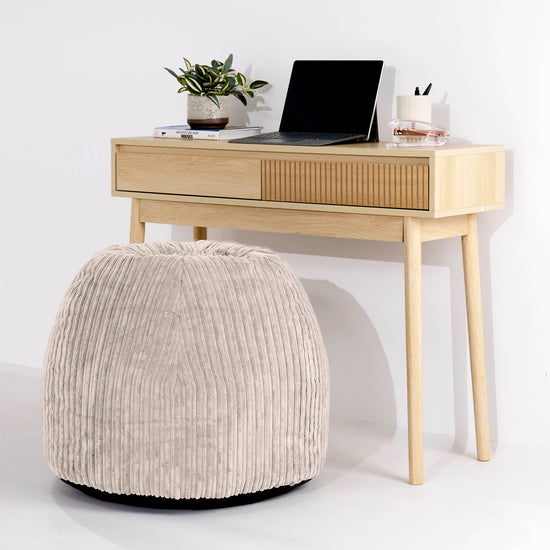 Ergonomisk Kontor-pouf Stol - Kordfløyel Elfenben - 02
