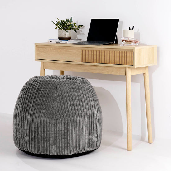 Ergonomisk Kontor-pouf Stol - Kordfløyel Grafitt - 02