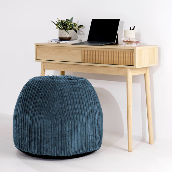 Ergonomisk Kontor-pouf Stol - Kordfløyel Marineblå - 02