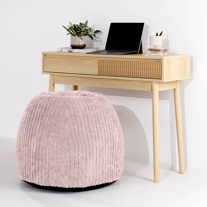 Ergonomisk Kontor-pouf Stol - Kordfløyel Rødmerosa - 02