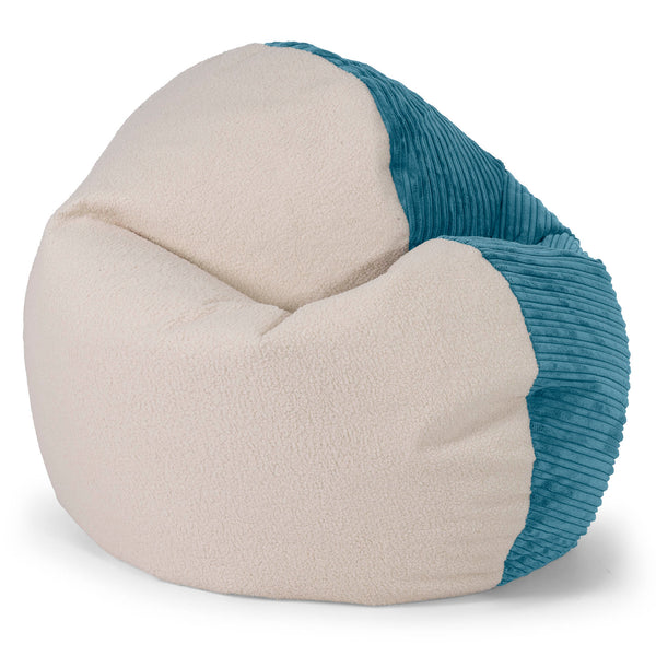 Flexforma Saccosekk for Småbarn 1-3 år  - Bouclé & Kordfløyel Turkis 01