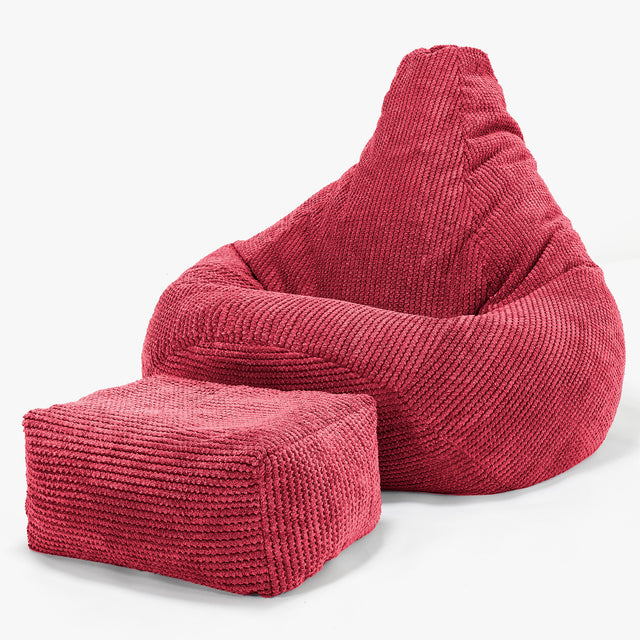 Hvilestol Saccosekk - Pom-pom Pastellrød 01