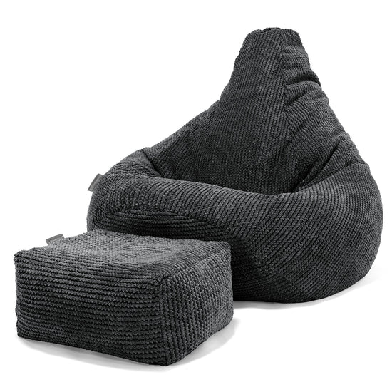 Hvilestol Saccosekk - Pom-pom Svart 01