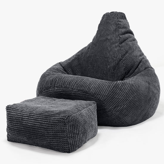 Hvilestol Saccosekk - Pom-pom Svart 01