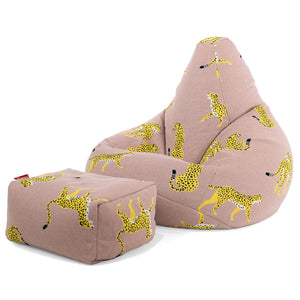Hvilestol Saccosekk - Strikket Gepard Rosa
