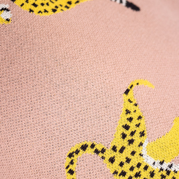 Hvilestol Saccosekk - Strikket Gepard Rosa Fabric Close-up Image