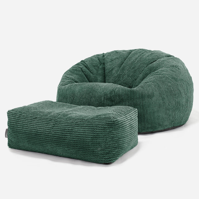 Klassisk Sakkosekk Sofa - Pom-pom Mosegrønn 02